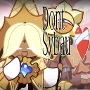 A light-colored cookie character with long hair and a gentle expression stands behind text that reads Dont Syban.