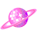 PinkDiscoSaturn custom emote - • ꒰ Sᴛᴀʀ Fᴀᴍɪʟʏ Zᴏɴᴇ ꒱ •