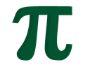 Pi symbol displayed in a solid dark green color.