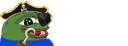 Frog character wearing a pirate hat and eyepatch looking mischievous.