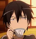 kirito_drinking