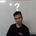 A person looking confused with a large white question mark floating above their head.