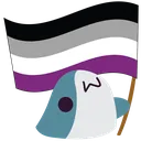 Blobhaj_Holds_A_Ace_Flag