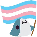 Blobhaj_Holds_A_Transgender_Flag