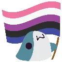 Blobhaj_Holds_A_Genderfluid_Flag