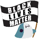 BlobhajHoldsBlackLivesMatterFlag