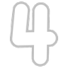 Number four in a bold white font with a gray outline.