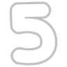 Number five in a rounded, bold font with a white fill and gray outline.