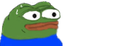 A green frog character with wide eyes and a rainbow trail effect trailing off to the right.