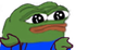 Pepe the frog with large, watery, pleading eyes looking slightly upward.