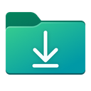 Folder icon with a downward arrow signifying a download action.