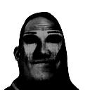 Human face with high-contrast, distorted features and deep shadows expressing existential dread.
