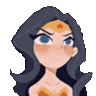 A woman with a golden tiara looks increasingly annoyed and skeptical across four animated frames.