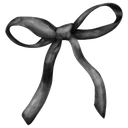 A black ribbon tied into a simple bow.