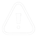 Warning sign with an exclamation point inside a triangle in white line-art on a black background.
