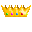 Gold pixel art crown with small colored gems.