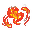 A swirling, vibrant pixelated flame glowing with shades of red, orange, and yellow.