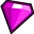 Purple gemstone with a bright white highlight in a pixel art style.