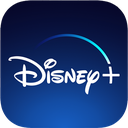 The Disney Plus logo in white text with a blue swoosh on a dark blue background.