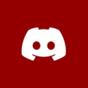 Discord mascot logo in white centered on a solid dark red square background.