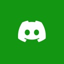 Mascot logo in white centered on a solid green square background.
