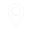 Map pin icon in white on a black background.
