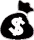 Money bag icon with a dollar sign in the center.