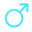 Mars symbol in bright blue color.