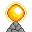 A glowing golden orb resting on top of a gray stone pedestal.