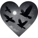 whitegraynightskyheart