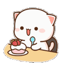 eatingcake animated GIF emoji from RIZZ HEAVEN | Chill • E-Dating • VC • Events • Friends • Giveaways