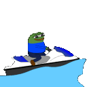 pepe_jet_ski animated GIF emoji - RIZZ HEAVEN | Chill • E-Dating • VC • Events • Friends • Giveaways