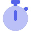 A blue stopwatch icon with a small button on the side.