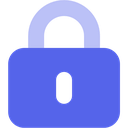 Padlock icon in a flat blue color.