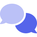 Two blue speech bubbles overlapping each other.