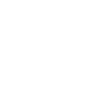 Three white four-pointed stars of varying sizes against a black background.