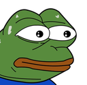 Pepe the frog with wide eyes and a neutral mouth looking slightly to the side.