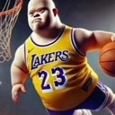A stylized 3D basketball player in a yellow jersey mid-air while dunking a basketball.