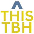 The text THIS TBH written in bold yellow letters with a blue top section.