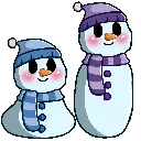 BlueandPurpleSnowmanDancingGIF50