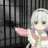 Anime girl pointing her finger towards a set of dark prison bars.