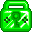 Padlock icon in a bright green pixel art style with a central keyhole.