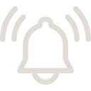 A gray bell icon with curved lines on both sides indicating it is ringing.