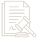 Gavel resting next to a legal document with a signature line.
