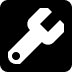 Wrench icon in white line-art style against a solid black background.