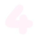 Number four in pastel pink with a thick white outline.