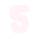 Number five in a rounded pink font with a thick white border against a black background.