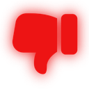 Red blob shape with a flat, minimalist design.