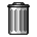 Trash can rendered in a simple pixel art style.