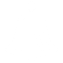 Bell with a dark silhouette inside, rendered in simple white line-art on a black background.